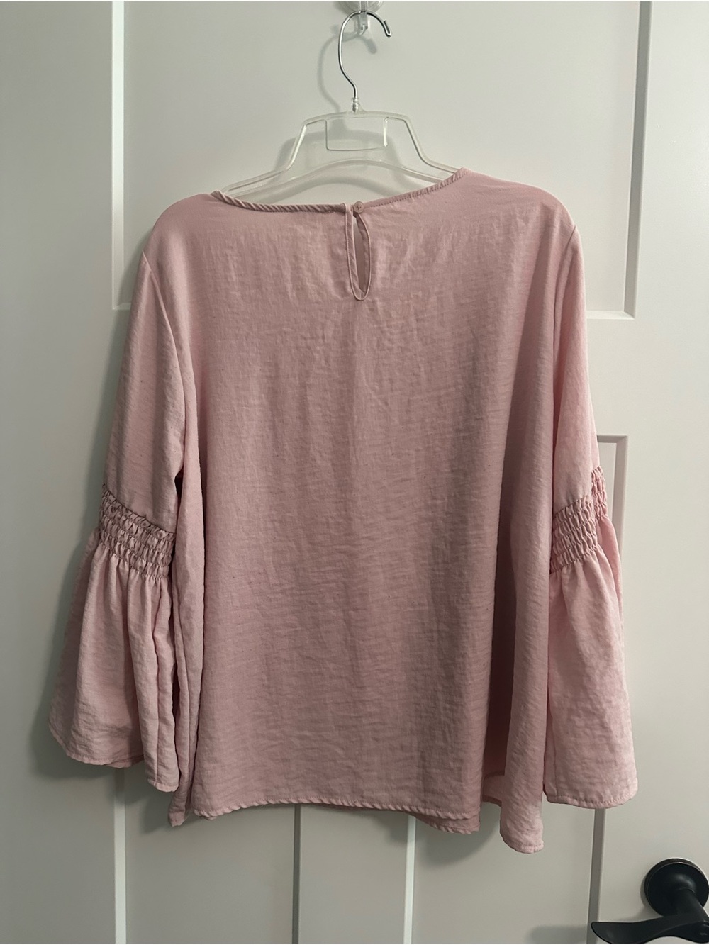 Spense Light Blush Smocked Bell-Sleeve Top - Picture 2 of 4